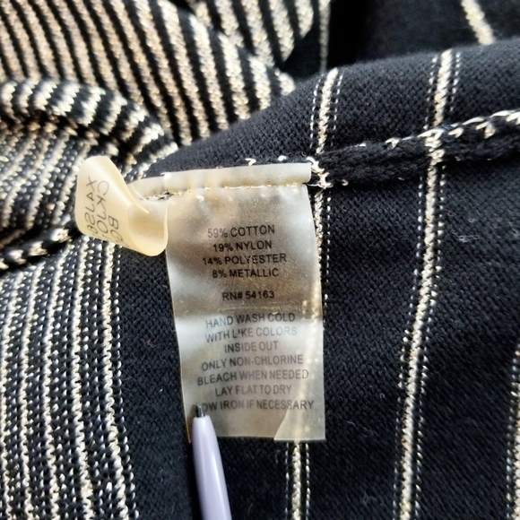 Calvin Klein gold black striped cascading open front cardigan NWOT size 2X - Picture 9 of 9
